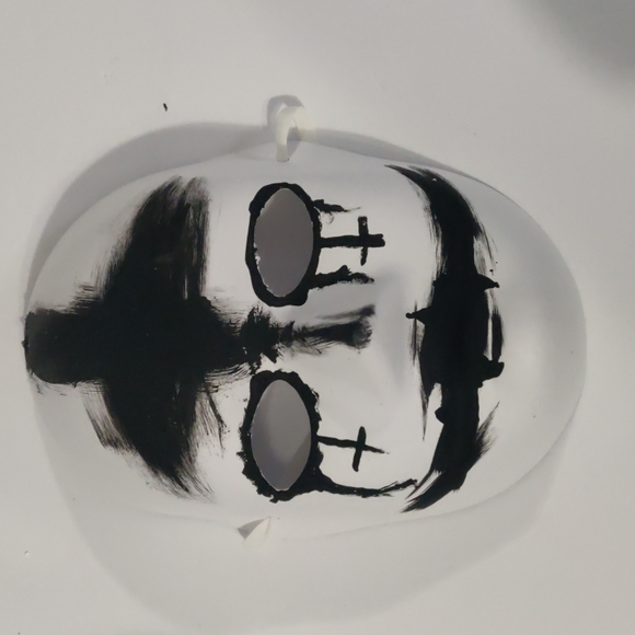 Hand painted OOAK anti-Christ flipped cross creepy mask - Picture 2 of 2